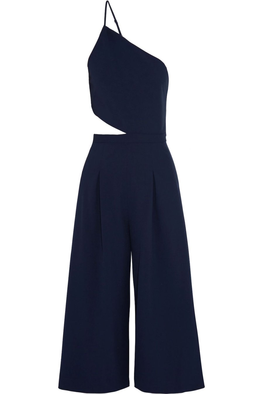 Michelle Mason One-Shoulder Cutout Stretch-Cutout Jumpsuit