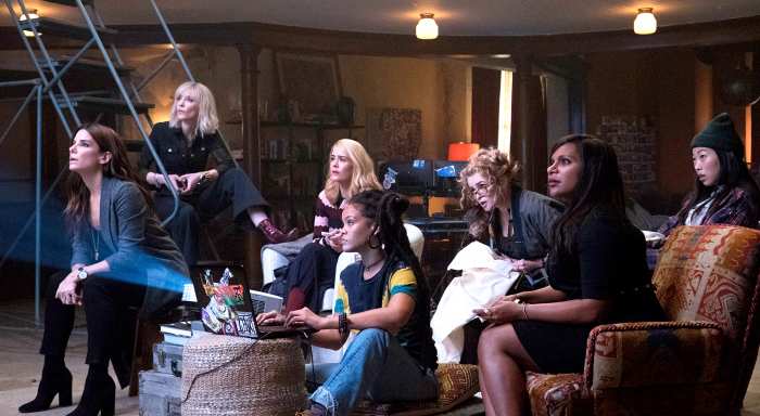 Sandra Bullock, Cate Blanchett, Sarah Paulson, Rihanna, Helena Bonham Carter, Mindy Kaling and Awkwafina in ‘Ocean’s 8‘