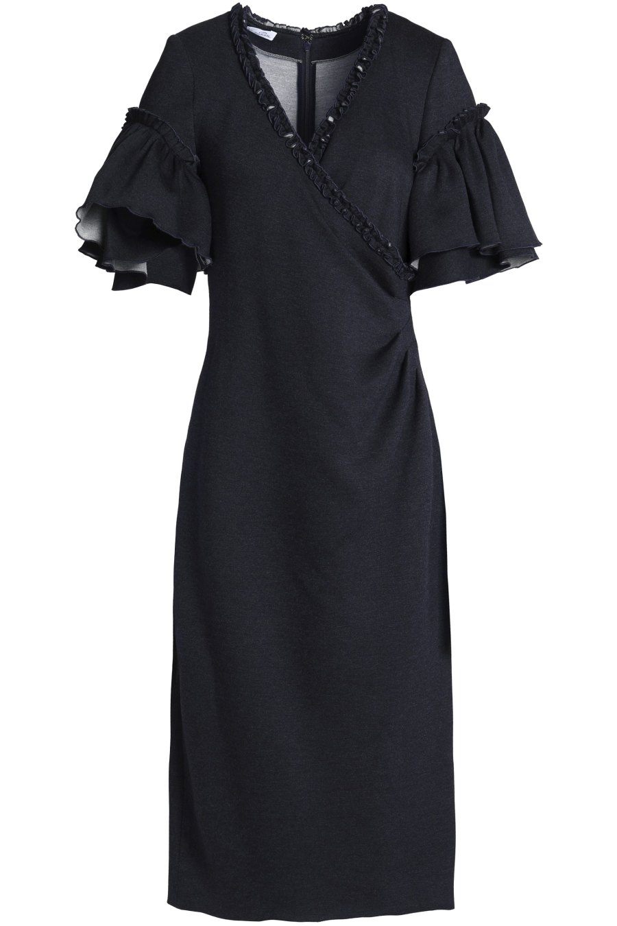 Oscar de la Renta Ruffled Cady Wrap-effect Dress