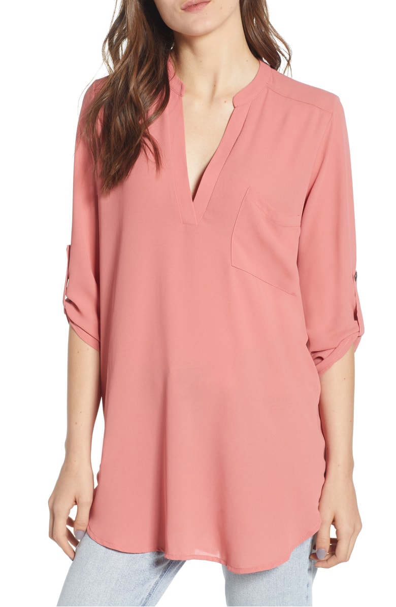 Perfect Roll Tab Sleeve Tunic