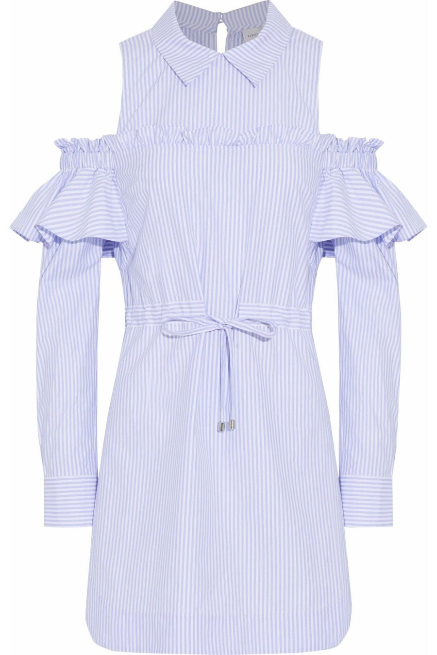 Rebecca Vallance Cold-Shoulder Striped Poplin Mini Dress
