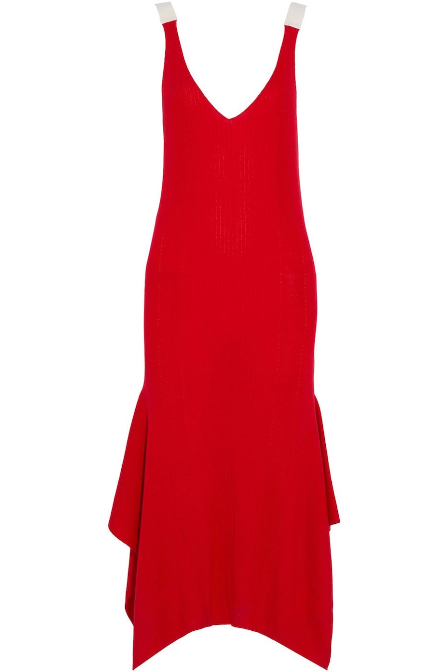 T By Alexander Wang Cotton-Trimmed Ribbed Merino Wool Midi Dress