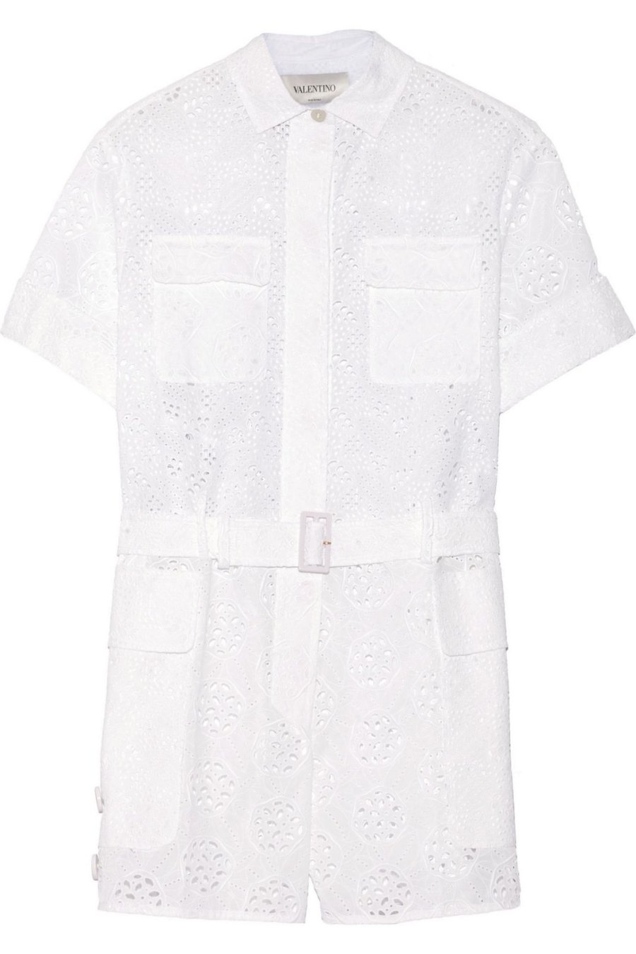 VALENTINO Broderie anglaise cotton blend playsuit