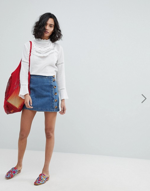 Emily Ratajkowski Wears Denim Miniskirt in NYC: Similar Styles