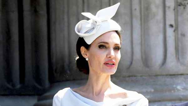 Angelina Jolie leaving the Service of Commemoration and Dedication, marking the 200th anniversary of the Most Distinguished Order of St Michael and St George at St Paul's Cathedral in London on June 28, 2018.
