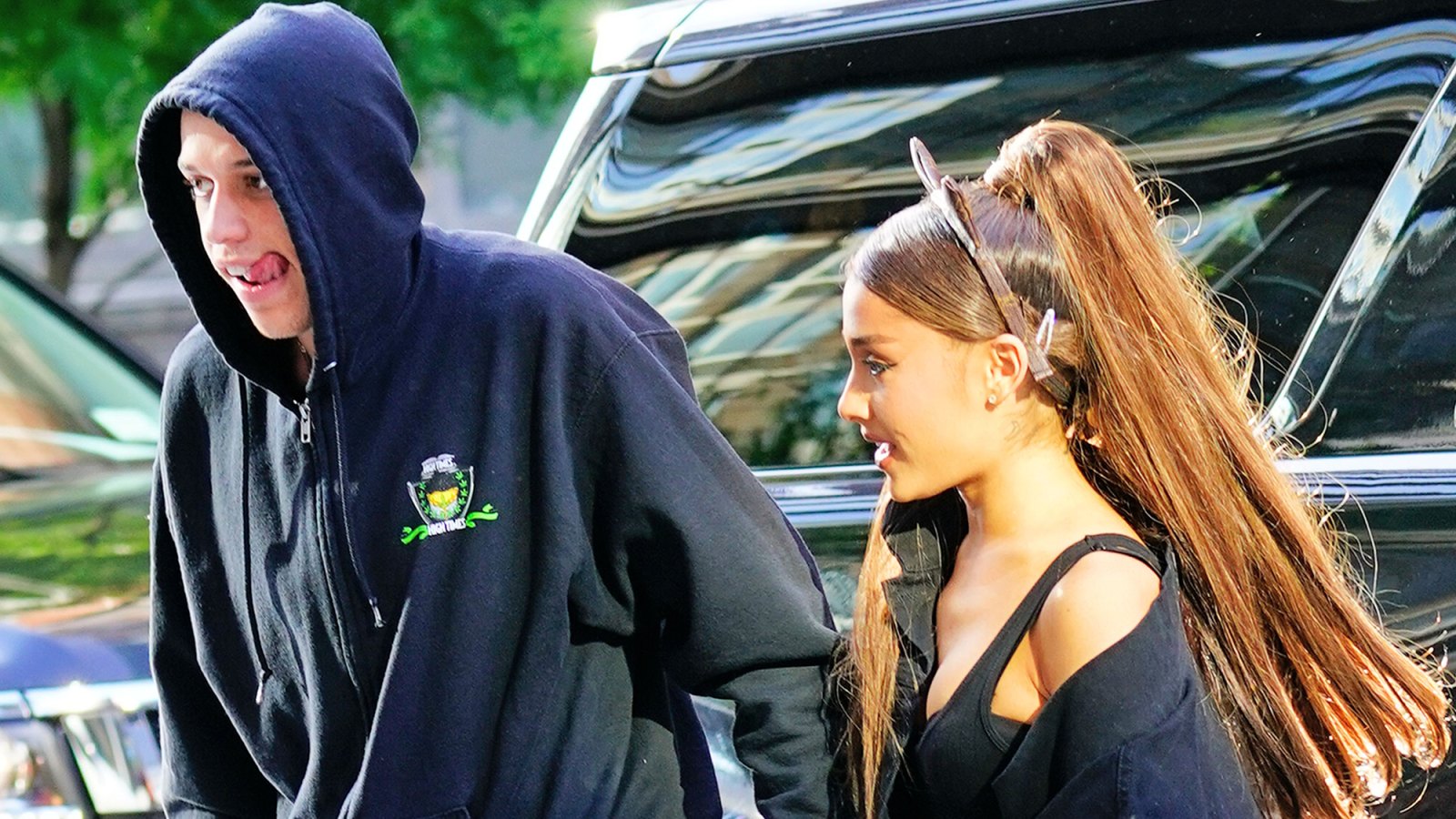 Ariana Grande Has a Photo of Her Fiancé on Her Sweatshirt