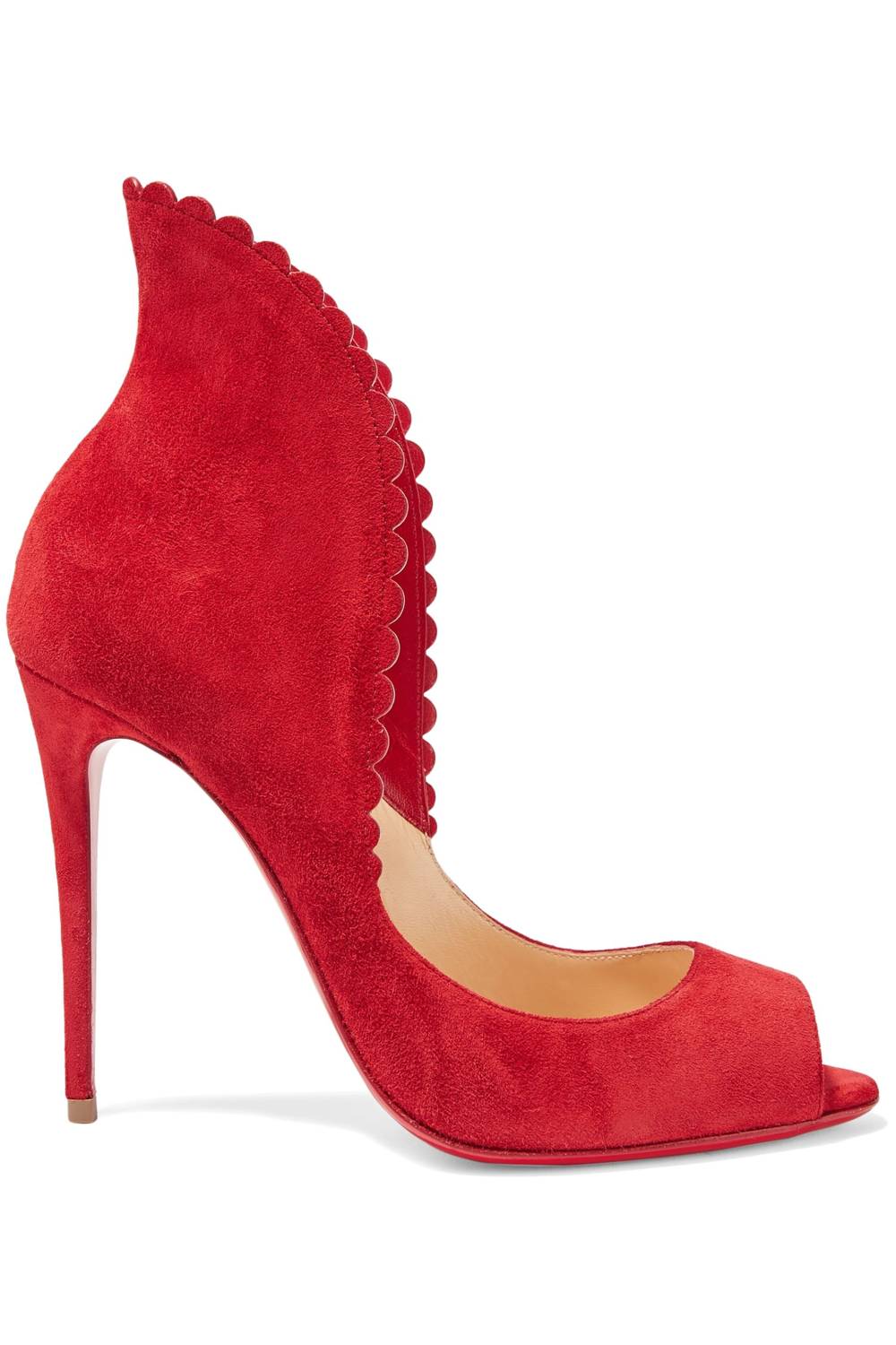 Pijonina 100 scalloped suede pumps