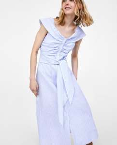 STRIPED OFF THE SHOULDER DRESS