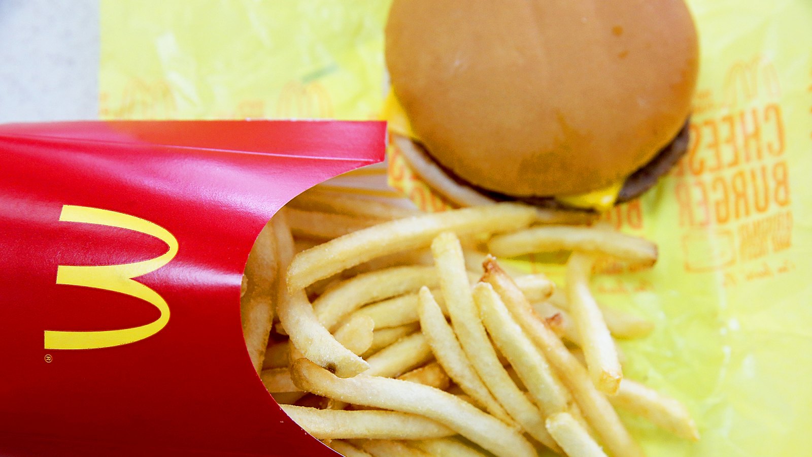 McDonald's cheeseburger and fries