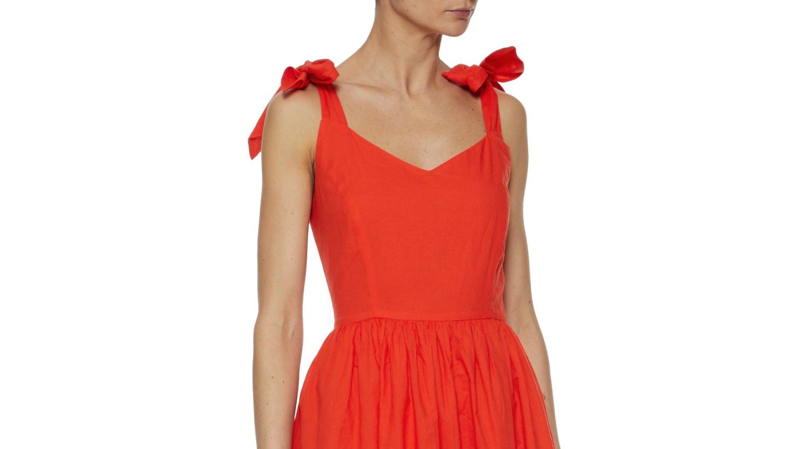 red outnet dress