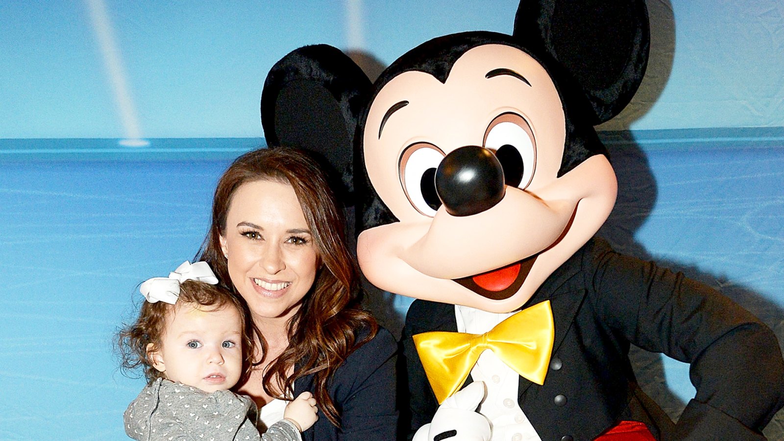Lacey Chabert with her daughter Julia and Mickey Mouse attend 2017 Disney On Ice: Follow Your Heart at Staples Center in Los Angeles, California.