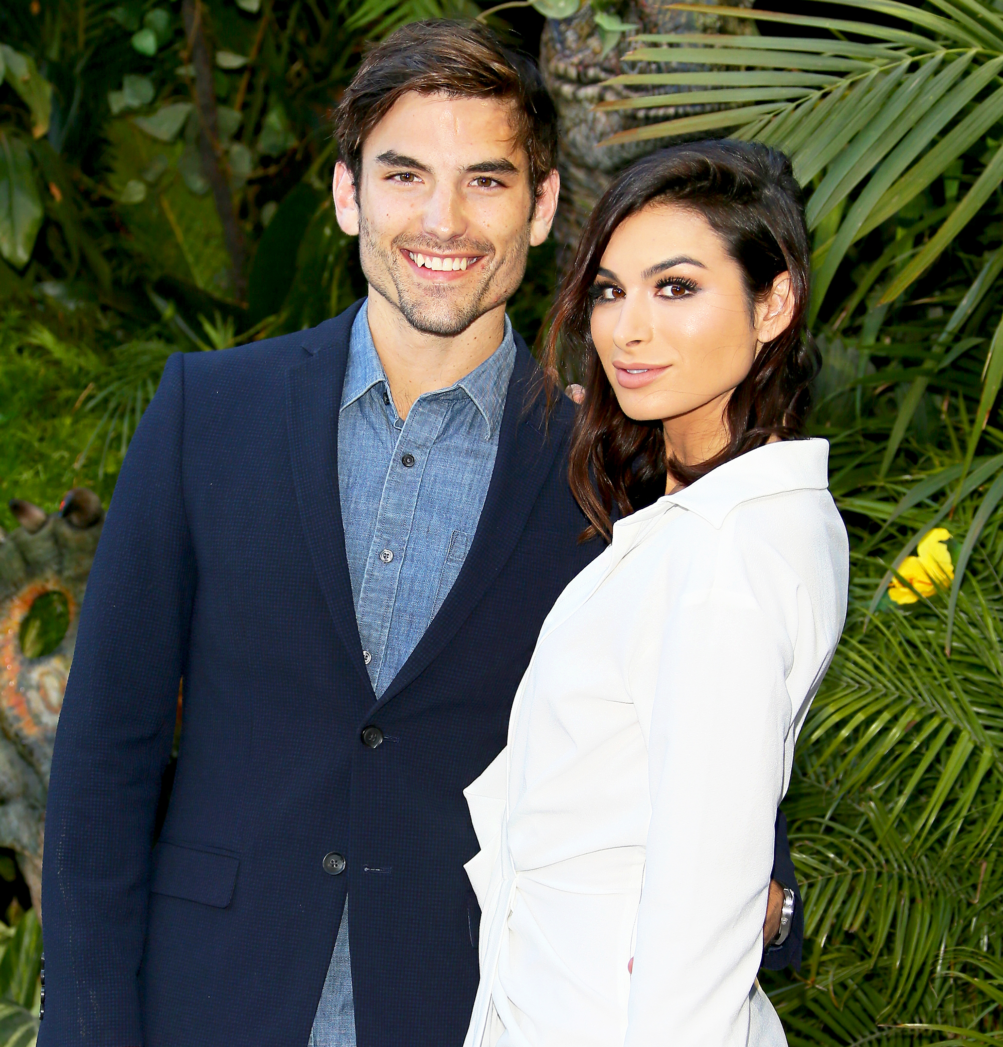 Jared Haibon and Ashley Iaconetti attend the 2018 premiere of "Jurassic World: Fallen Kingdom" in Los Angeles, California.