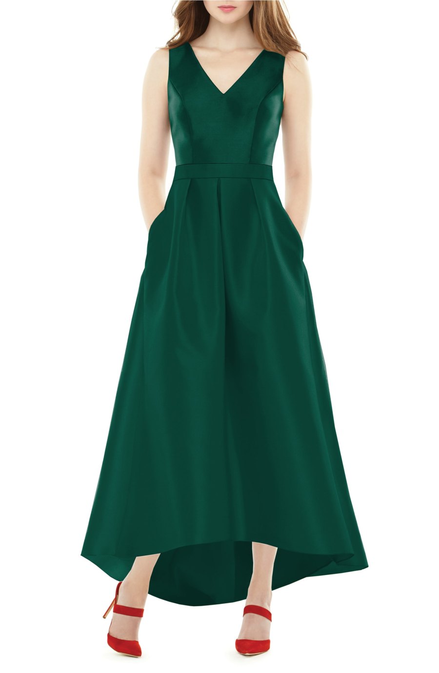 formal dress with pockets green
