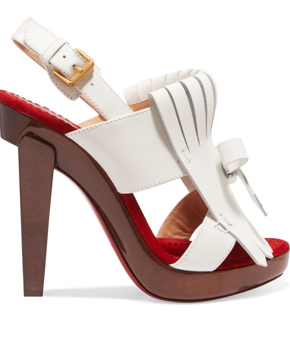 CHRISTIAN LOUBOUTIN Soclogolfi 120 fringed leather platform sandals