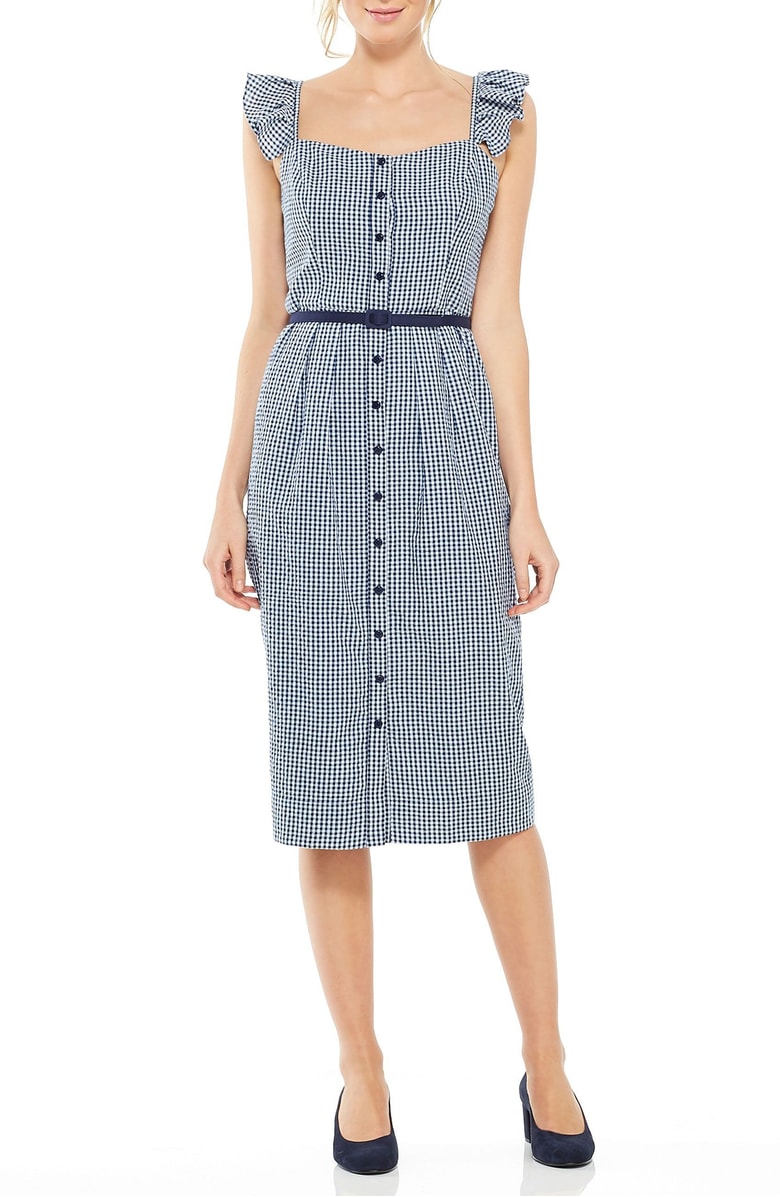 Gal Meets Glam Collection Carly Gingham Sheath Dress