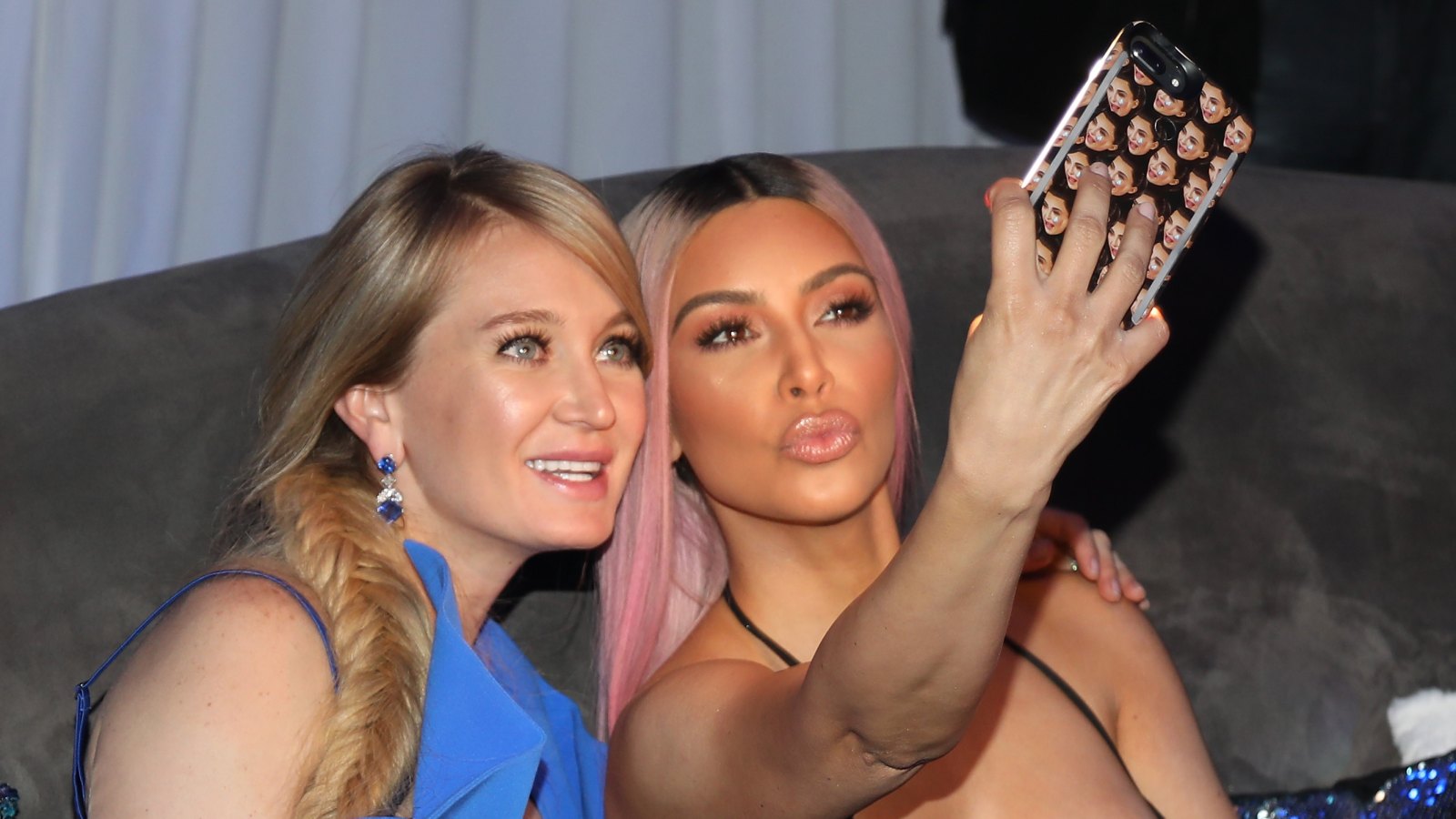 HOLLYWOOD, CA - MARCH 05: Marina Acton and Kim Kardashian take a selfie at the release of Marina Acton's new single "Fantasize" at Boulevard3 on March 5, 2018 in Hollywood, California. (Photo by Jerritt Clark/Getty Images)