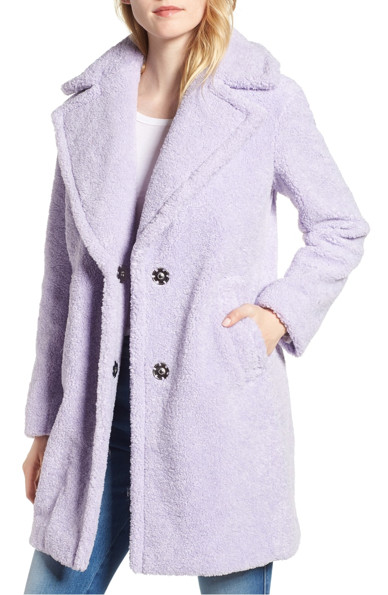 Kensie Faux Fur Teddy Bear Coat