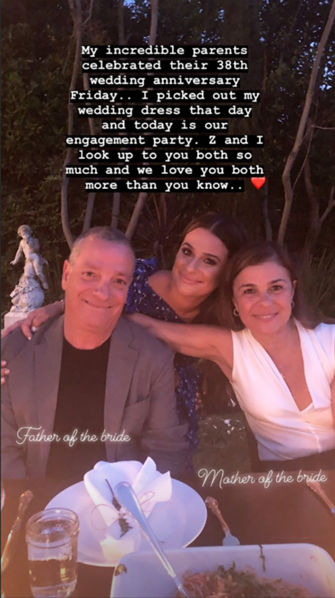 Lea Michele, Engagement Party, Parents