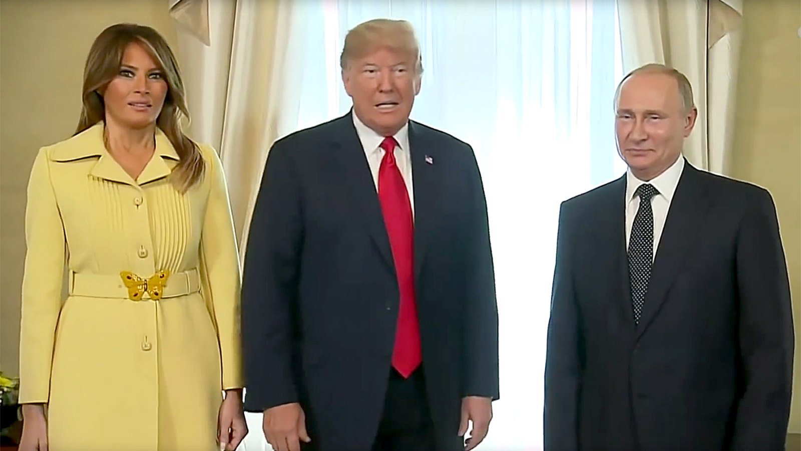 Melania Trump, Donald Trump, and Vladimir Putin