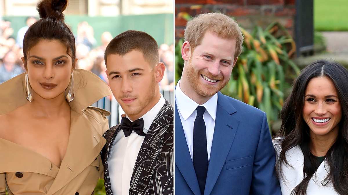 Priyanka Chopra and Nick Jonas with Prince Harry and Meghan Markle