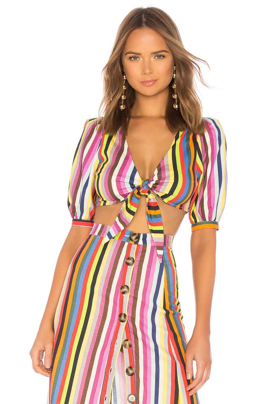 rainbow stripe crop top
