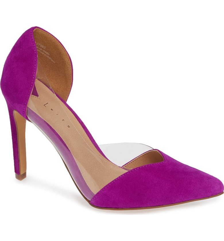 fuchsia purple heels pointed toe