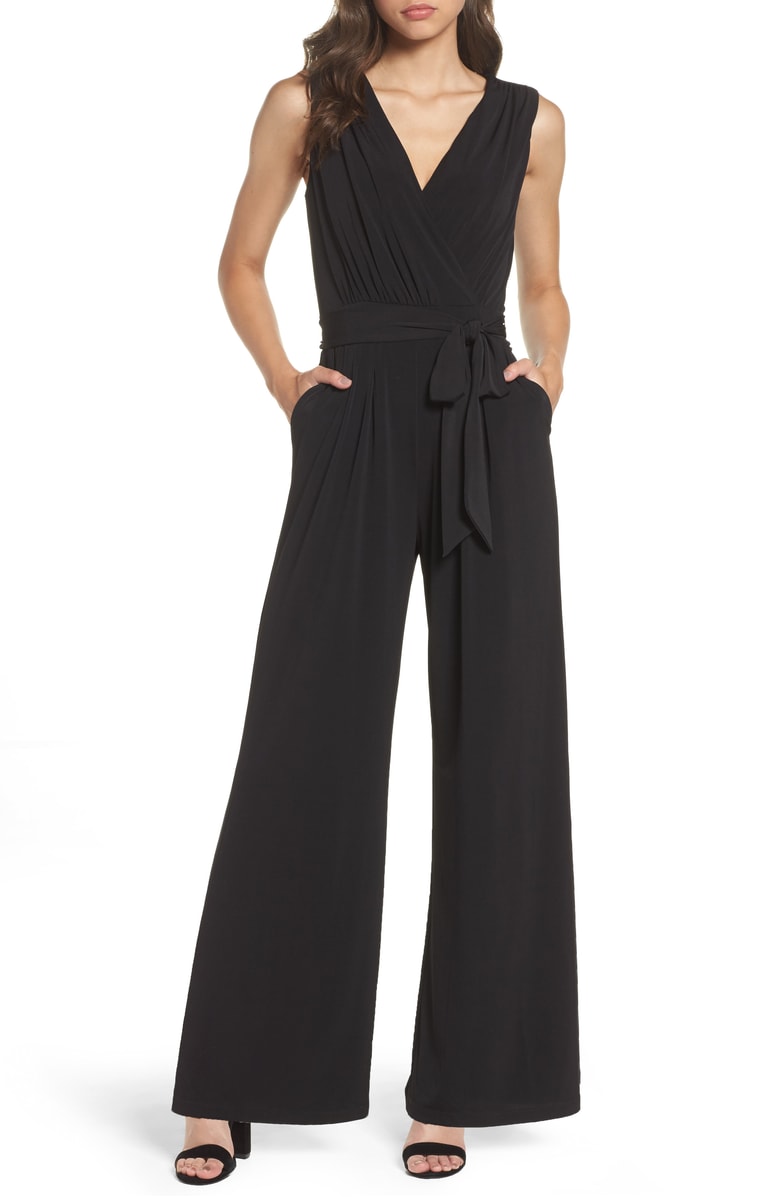 Vince Camuto Faux Wrap Jersey Jumpsuit