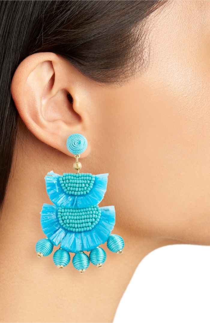 blue dangly earrings