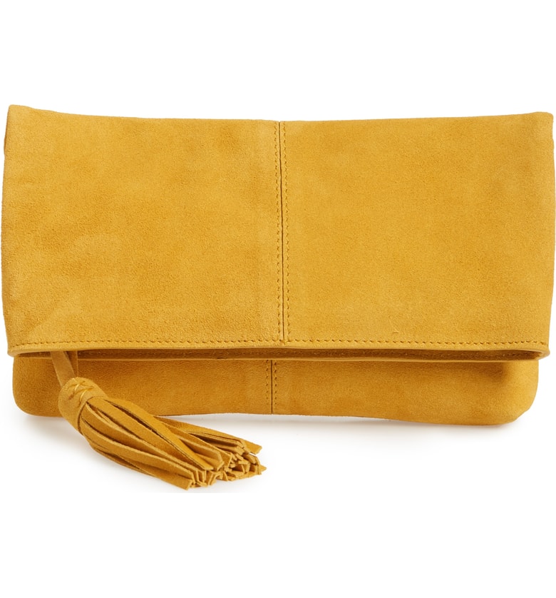 suede clutch leith nordstrom yellow