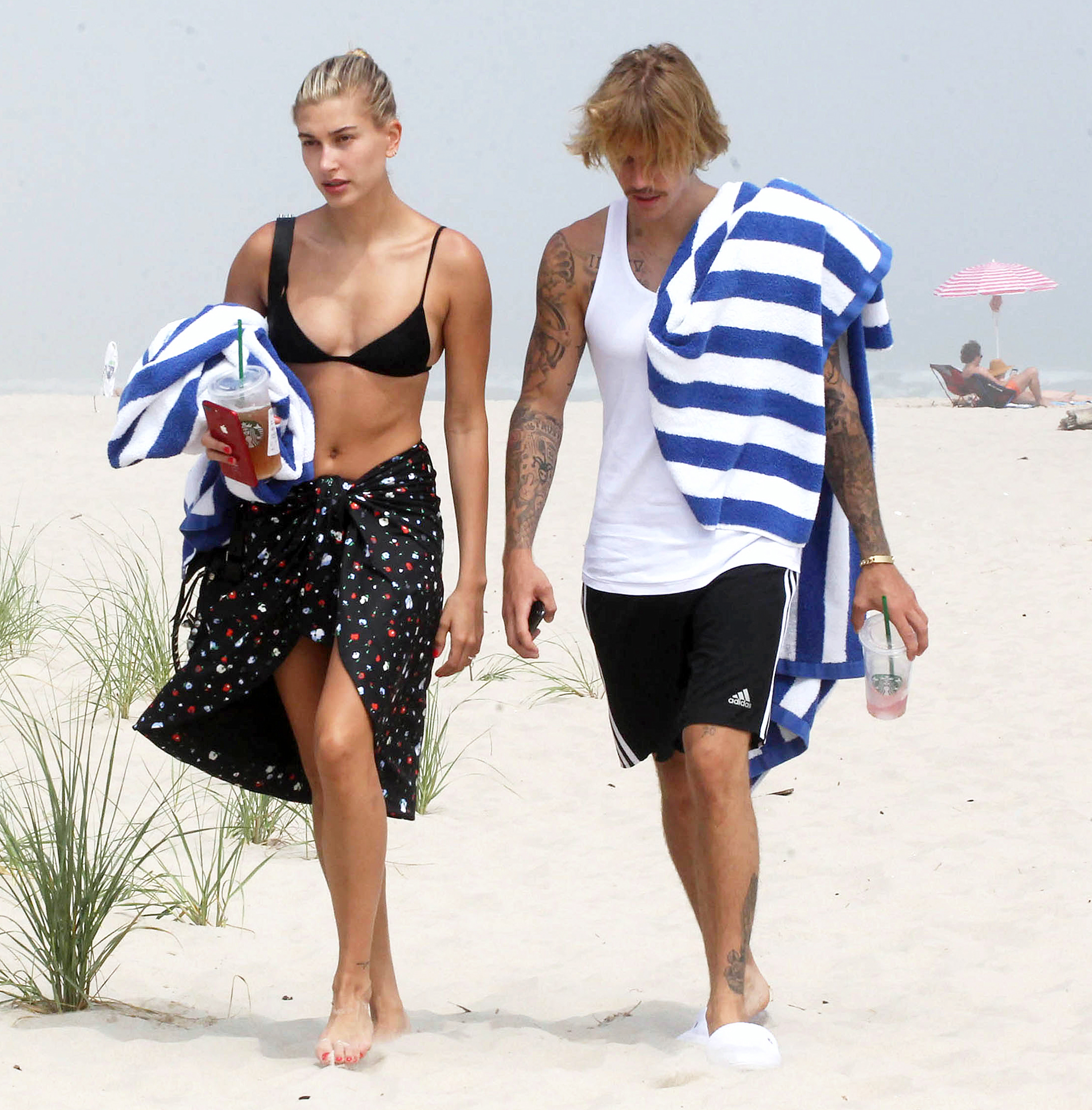 Justin Bieber, Hailey Baldwin Hit the Beach Ahead of 4th of July photo