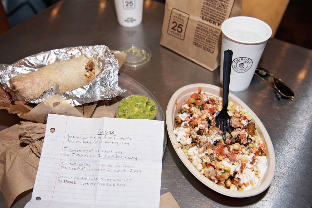 High School Sweethearts get engaged at Chipotle