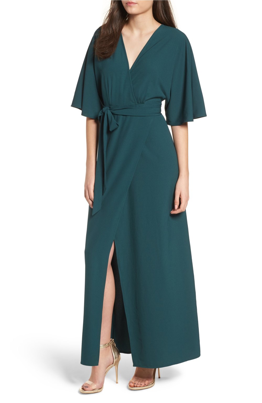 kimono maxi wrap dress