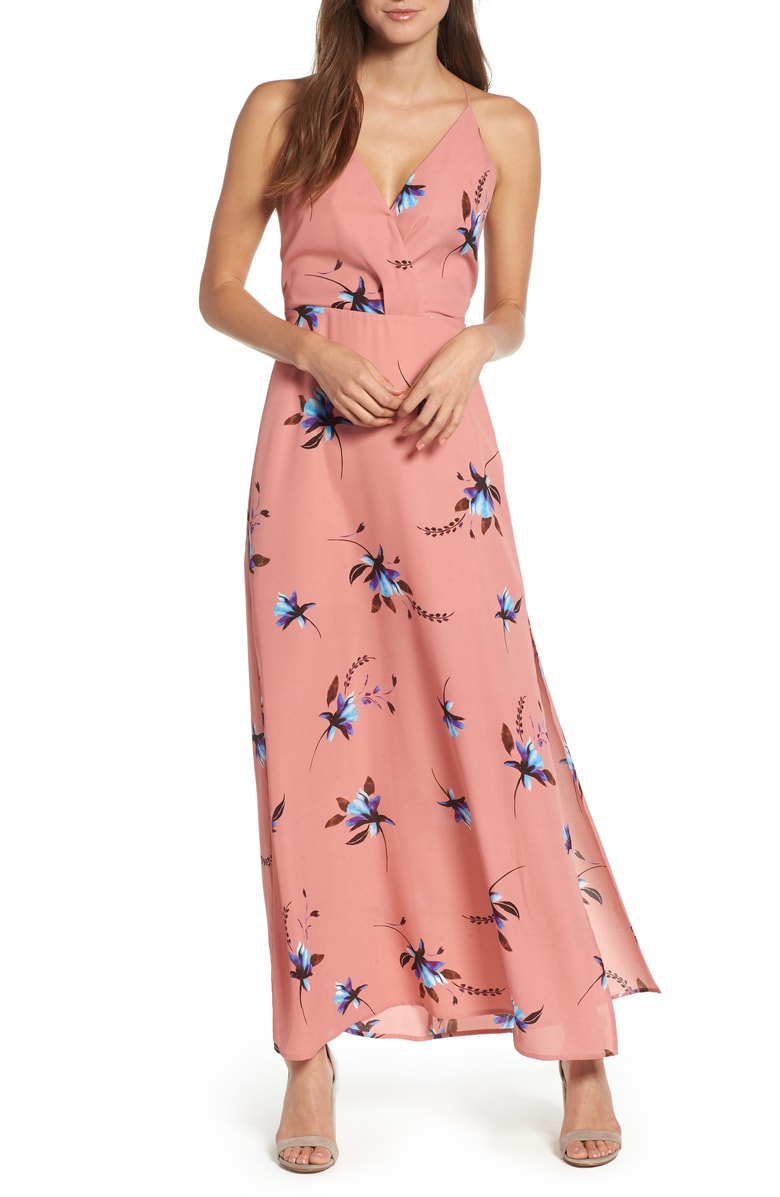 pink floral maxi dress 