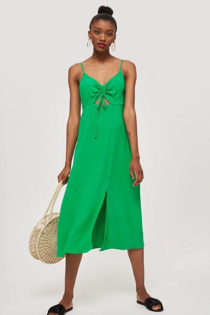 green midi vacation dress