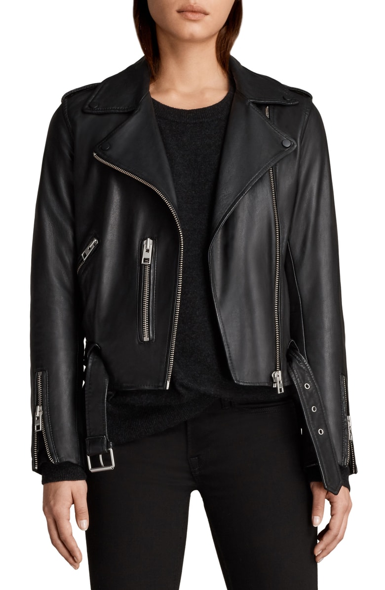 ALLSAINTS Balfern Leather Biker Jacket in Black | REVOLVE