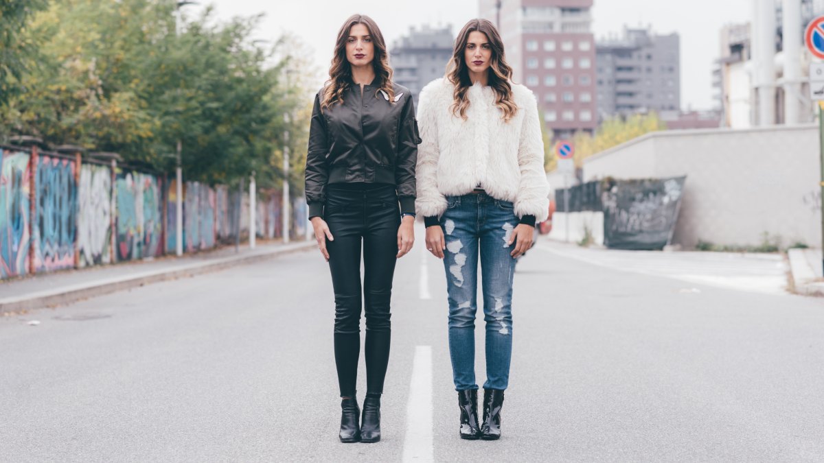 women in skinny jeans