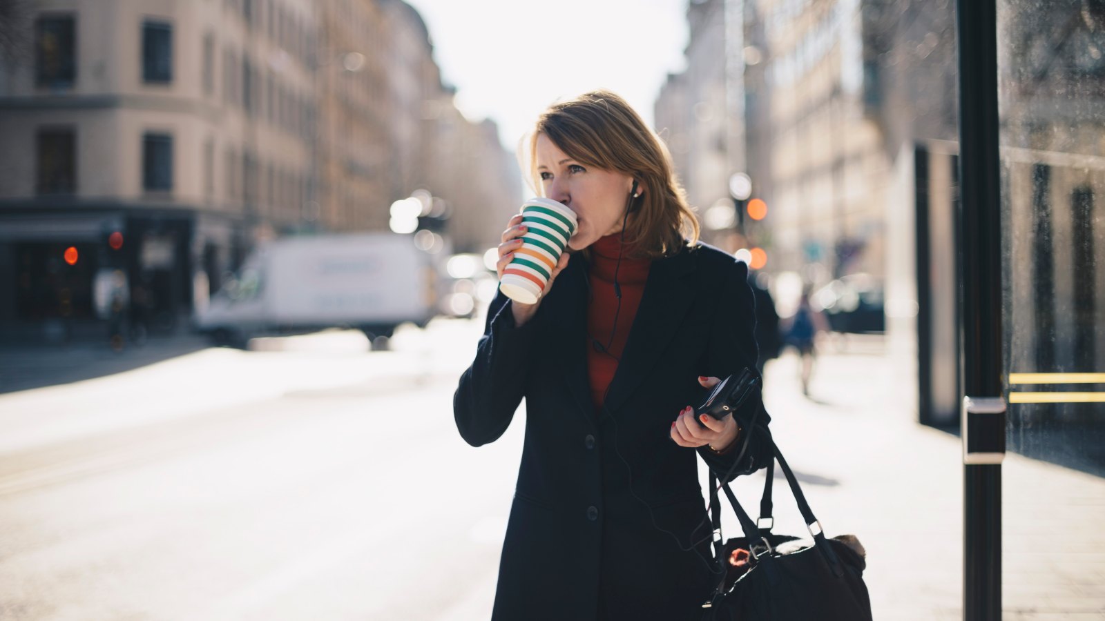 woman with black bag