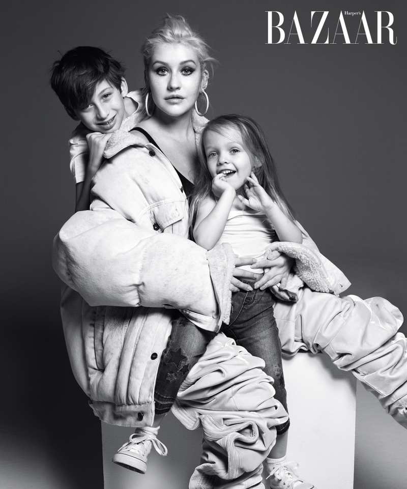 Christina Aguilera with her son & daughter