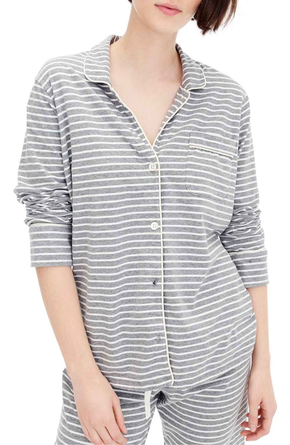 J.Crew Dreamy Stripe Cotton Pajamas