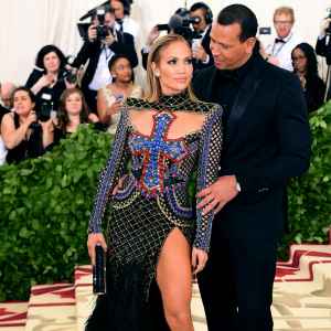 Jennifer Lopez and Alex Rodriguez at the 2018 Met Gala.