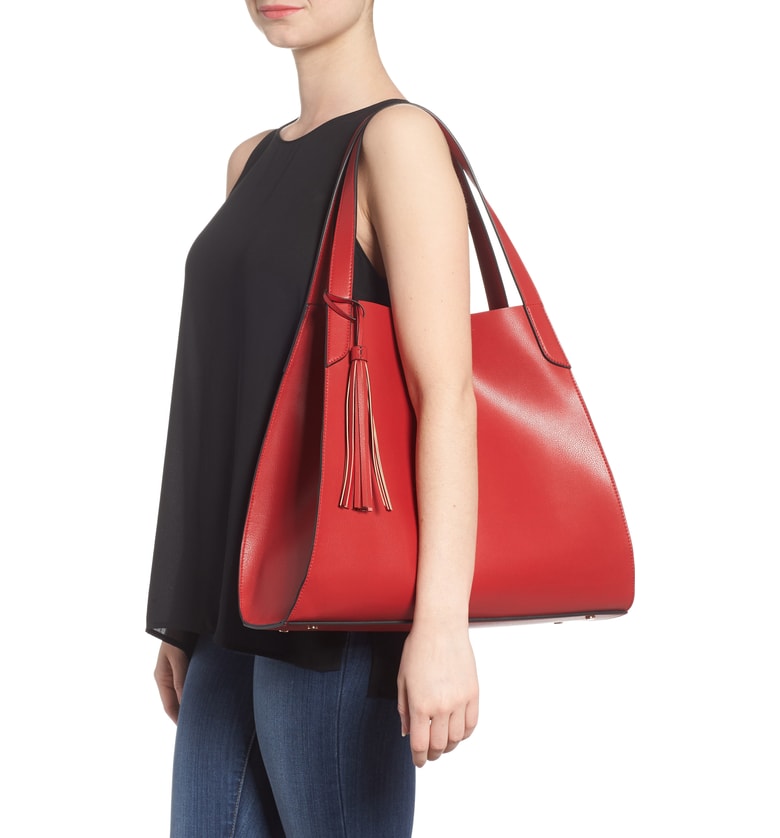 This Bright Red Faux Leather Tote Looks More Expensive Than Its Price ...
