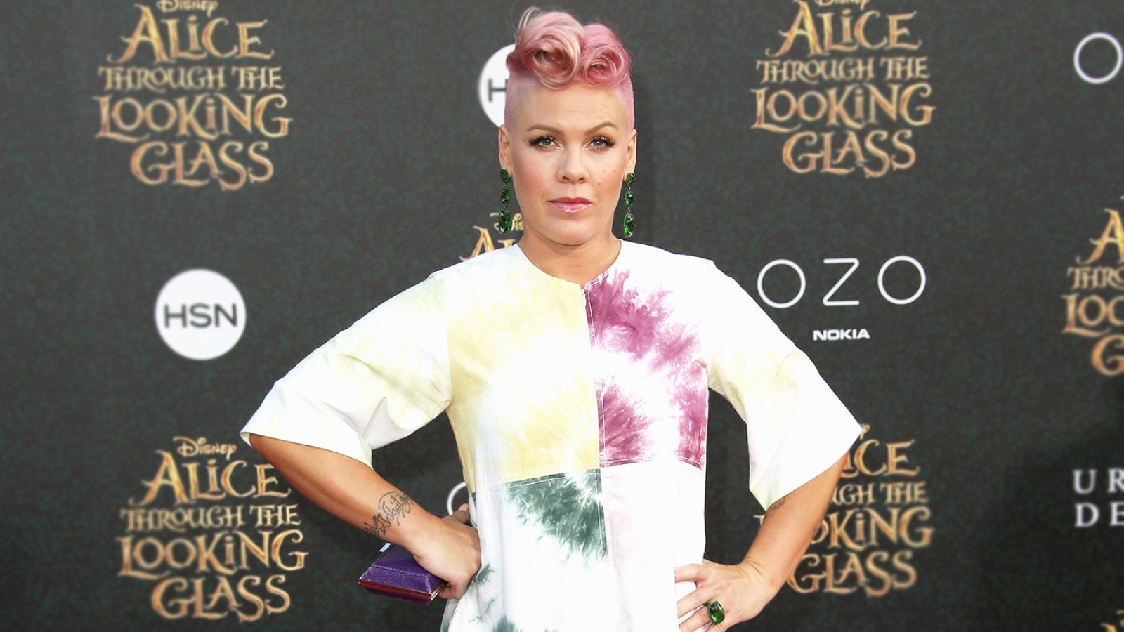 P!nk attends the premiere of Disney's 'Alice Through The Looking Glass'.