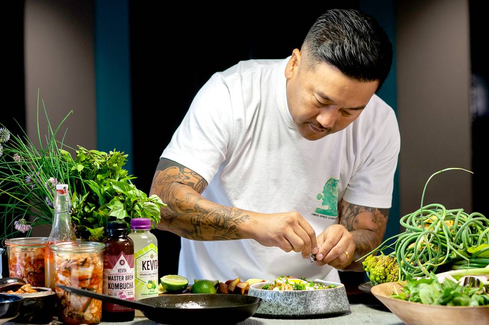 Roy Choi’s Ginger Miso Spinach Strawberry Salad Recipe