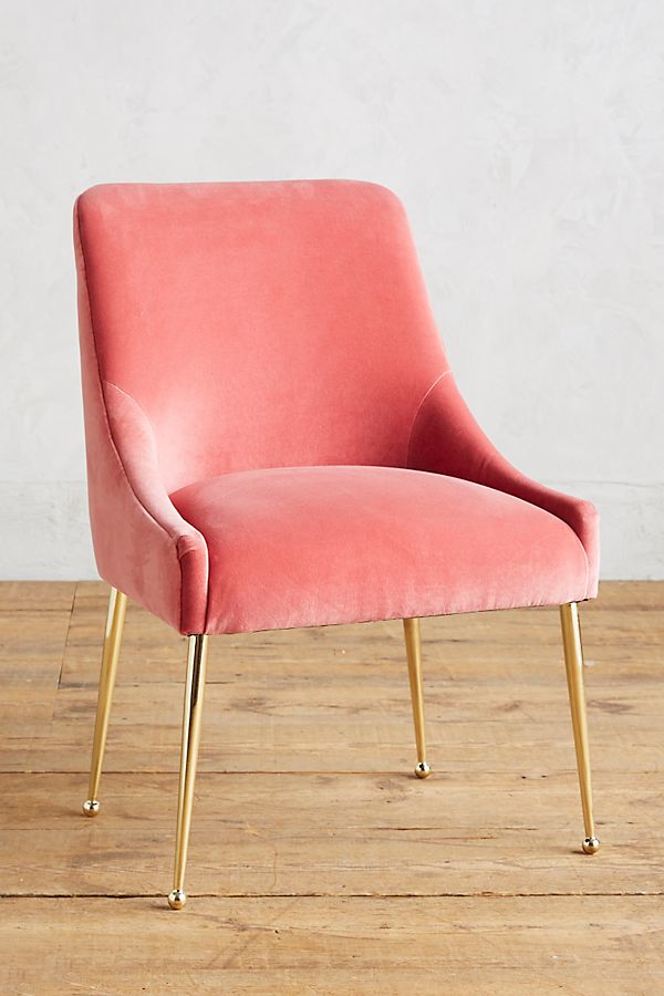 pink velvet accent chair gold 