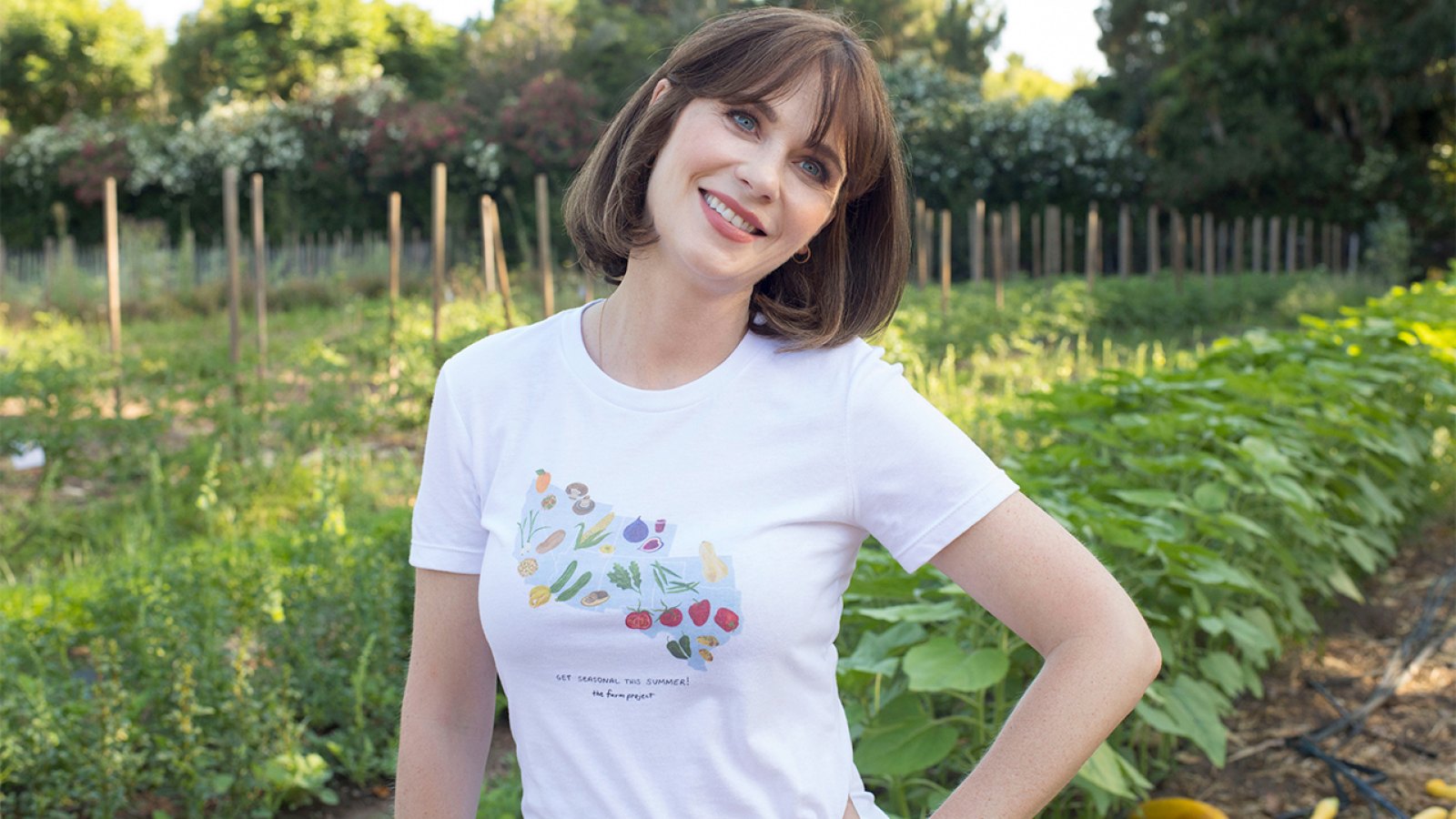 Deschanel (in Malibu on July 24) and her husband launched an ATTN series, Your Food's Roots, which explores food origins.