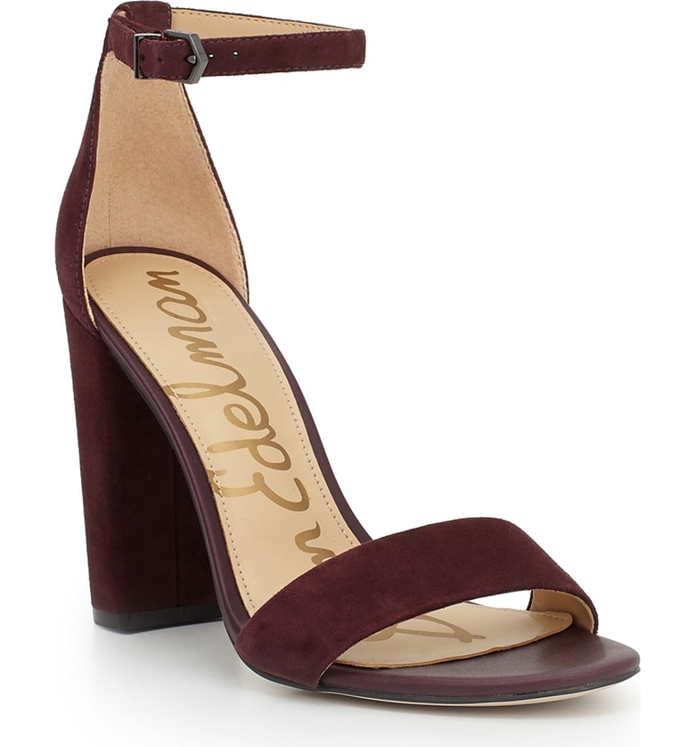wine suede sandal hue