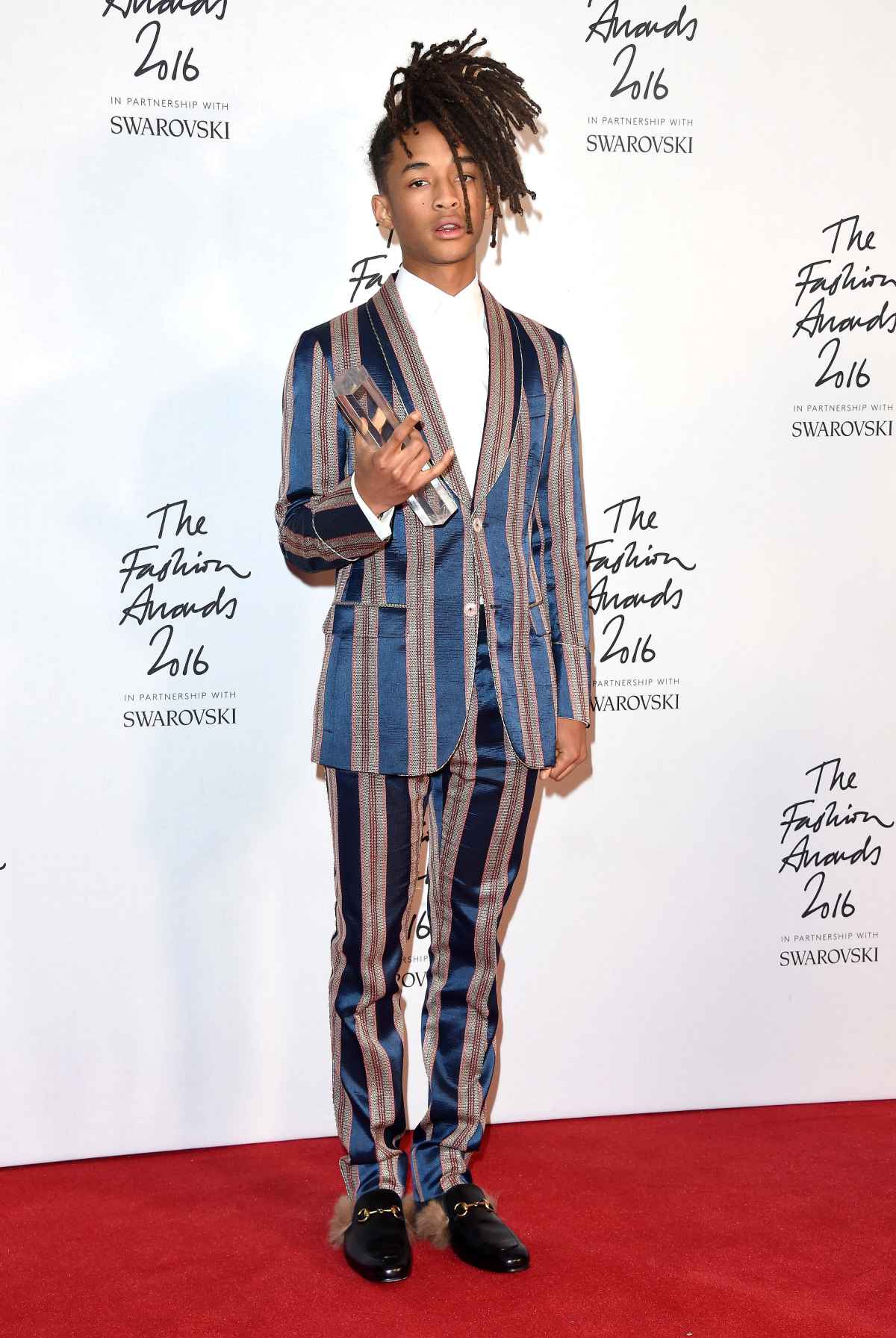 Jaden Smith shows off his quirky sense of style in a patterned