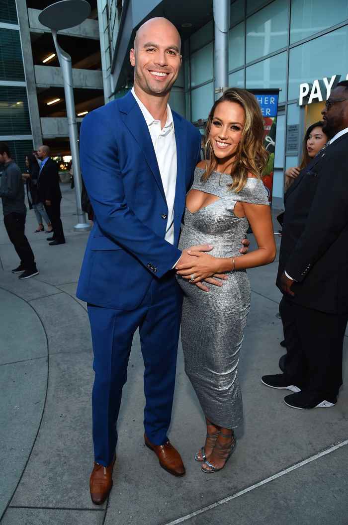 Actress Jana Kramer (R) and Mike Caussin attend the Los Angeles Premiere of Support The Girls on August 22, 2018 in Los Angeles, California.