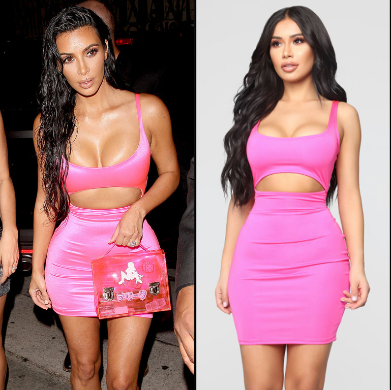 fashion nova kim kardashian pink dress