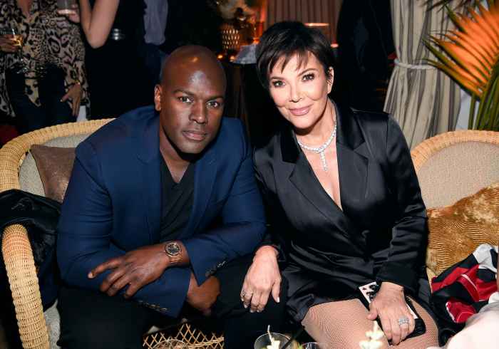 Corey Gamble and Kris Jenner attend the 'American Woman' premiere party at Chateau Marmont on May 31, 2018.